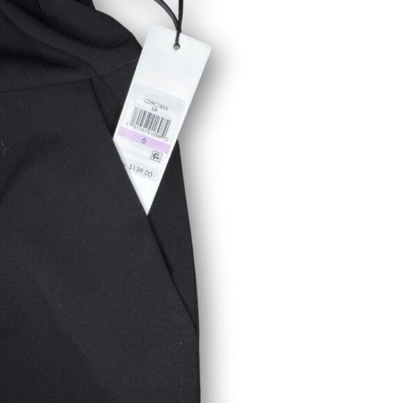 NWT Calvin Klein Black Belted Ruffle Sleeve Jumpsuit Size 6 - Picture 7 of 7